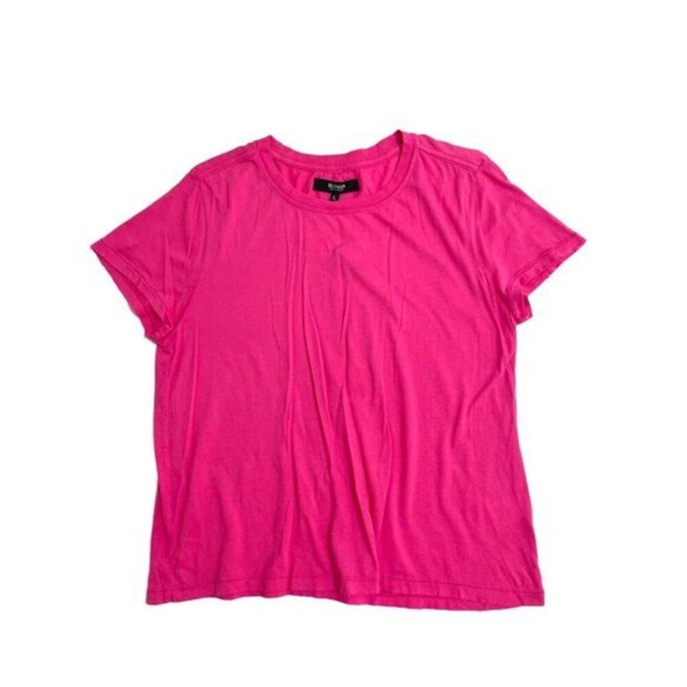 Hudson Jeans Pink Tshirt Distressed Fuchsia Modal Cotton Sz L NWT $85